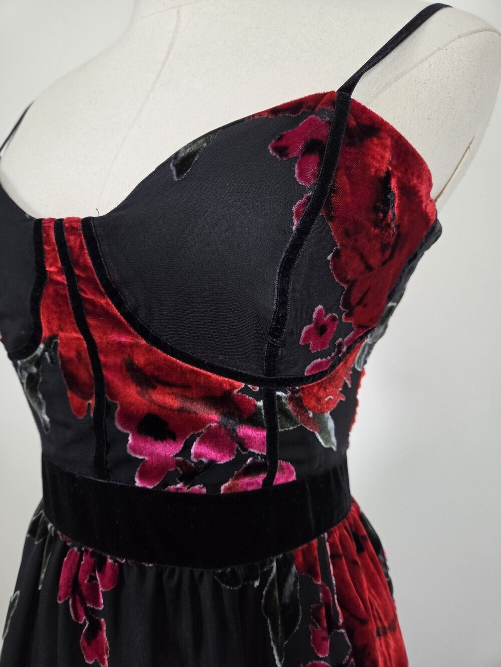 Betsey Johnson Floral High Low Corset Midi Dress Size Small Formal (u) - Picture 7 of 14